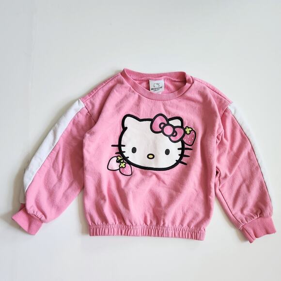 Hello Kitty by Sanrio Girls Pink Strawberry Sweatshirt Size 5 - Picture 2 of 8